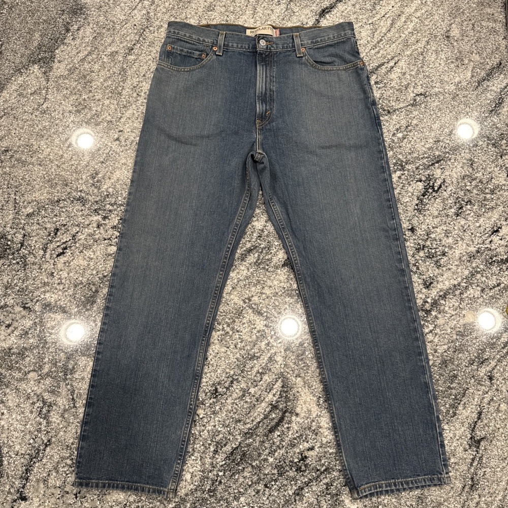 Levi's 505 Regular Fit Men's Jeans Blue Medium Wash 36x30 Straight Leg CW 0807